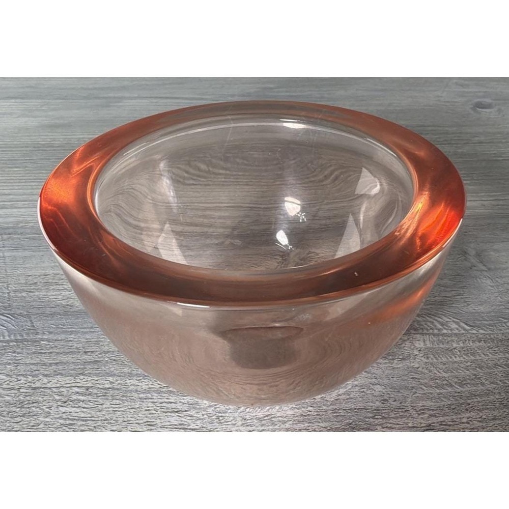 Kosta Boda Bruk Heavy Glass Anything Bowl / Votive Anna Ehrner Rusty Orange MCM